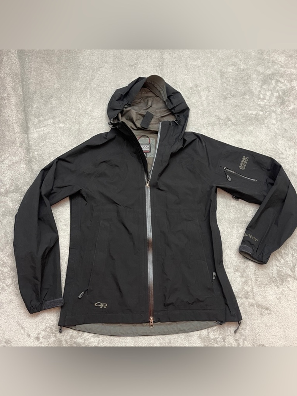 Outdoor Research Gortex Rain Jacket Black Men's Size Medium